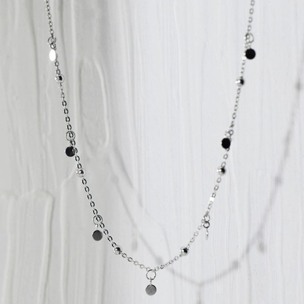 *NEW 925 Sterling Silver Coin Disc Bead Necklace - Picture 4 of 8